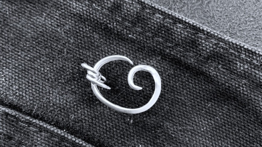 Barbed Wire Lapel Pin – Sterling Silver