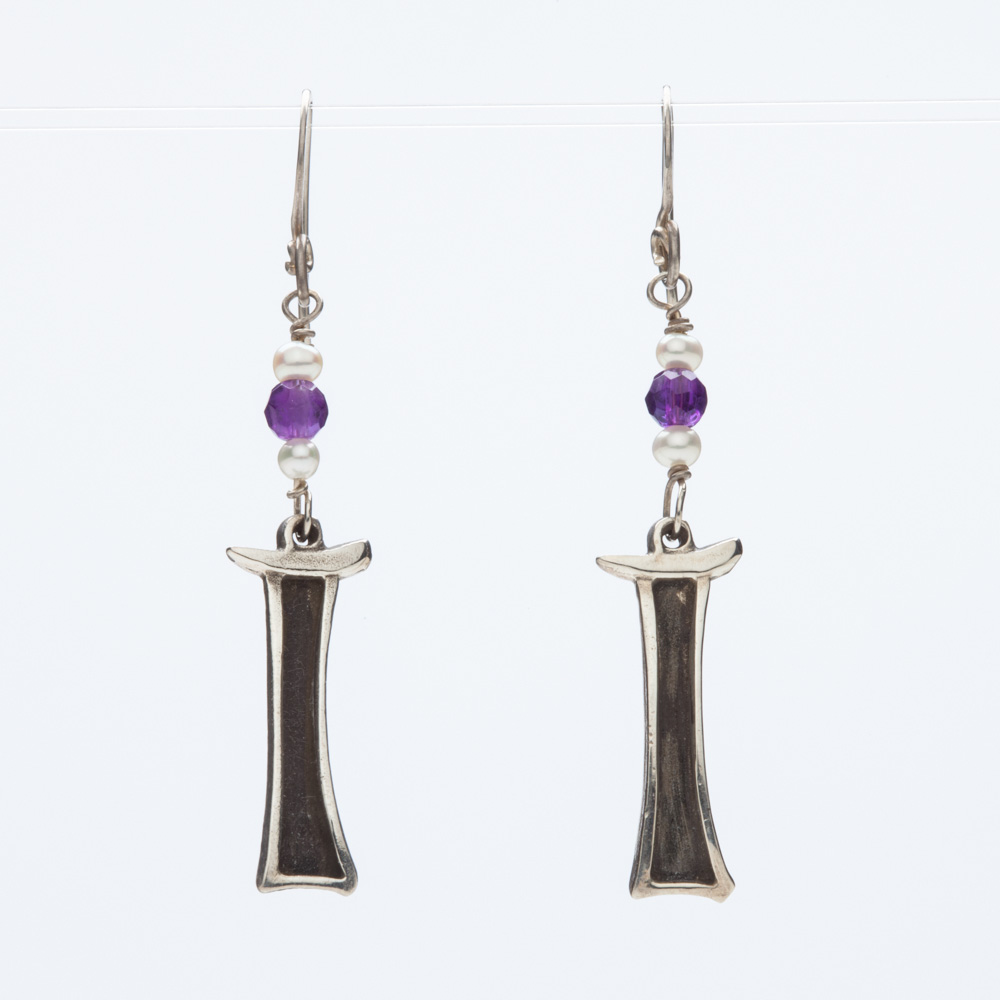 Window Earrings Silver with Tiny Gem Aimee Golant